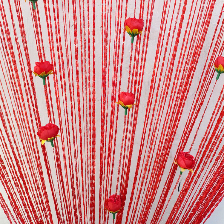 Rose-Patterned Curtain -Living Room, Balcony, Doorway