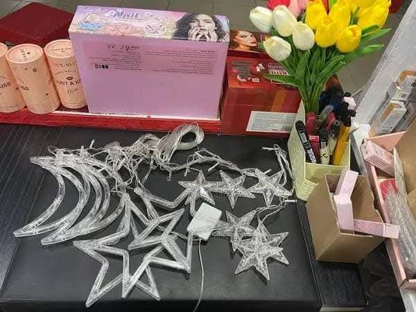 Star Moon Curtain Lights - 12 feet