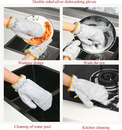 Silver Wire Waterproof Household Dishwashing Gloves