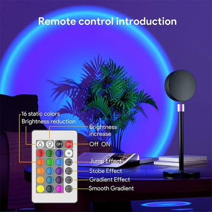 16 Colors Sunset Lamp remote control - USB (Premium Edition)