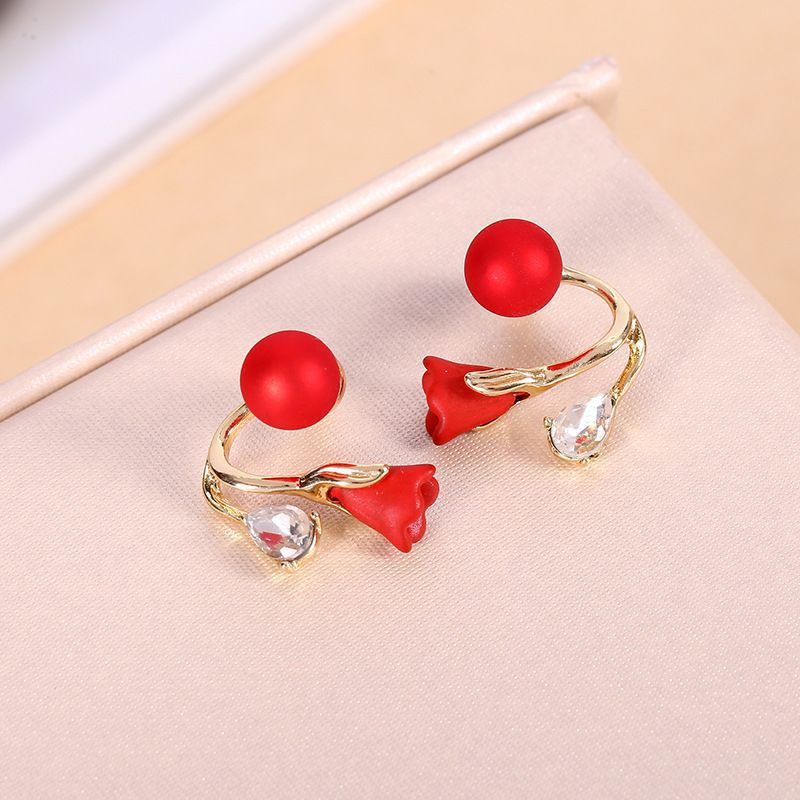 Red Tulip Flower Earring 🌹